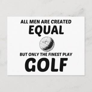 CARTE POSTALE LES HOMMES ONT CRÉÉ LE GOLF ÉGAL MAIS LE PLUS BEAU