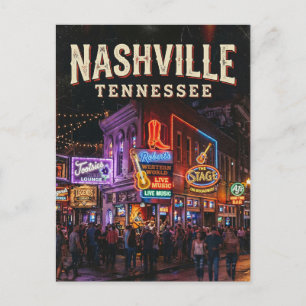 Carte Postale Les Honky-Tonks de Lower Broadway USA