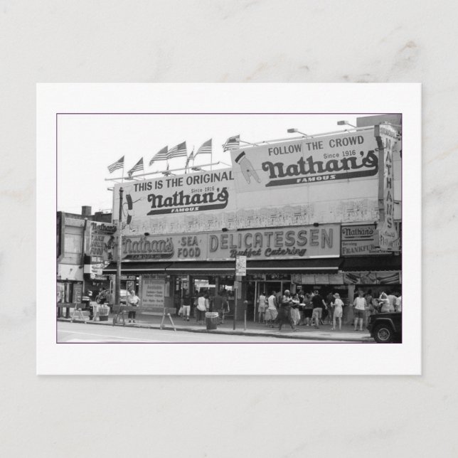 Carte Postale Les hot-dogs de Nathan original (le lapin est., (Devant)