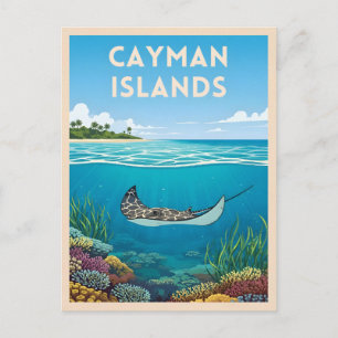 Carte Postale Les îles Caïmans Vintage voyage Nature sous-marine