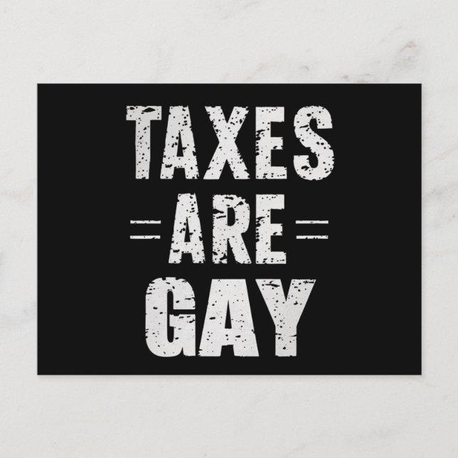 Carte Postale Les impôts sont gays (Devant)