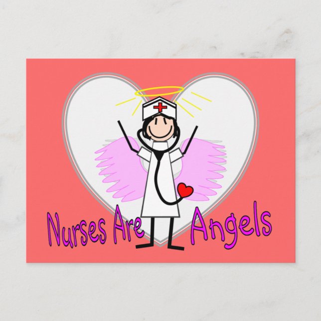 Carte Postale Les infirmières sont des anges (Devant)