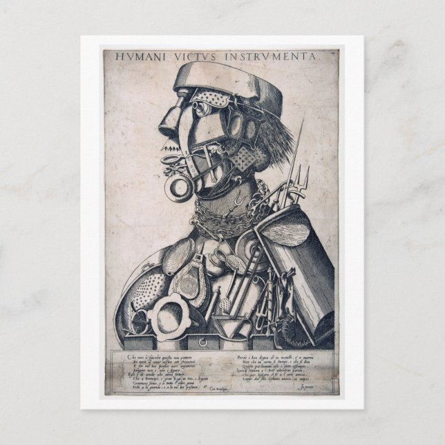 Carte Postale Les instruments de subsistance humaine, Arcimboldo (Devant)