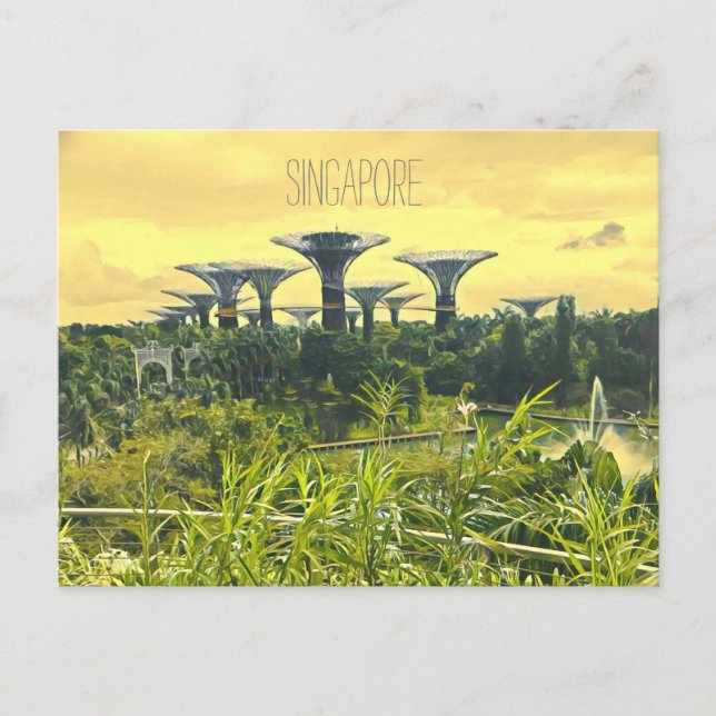 Carte Postale Les jardins de Singapour dans la baie (Devant)