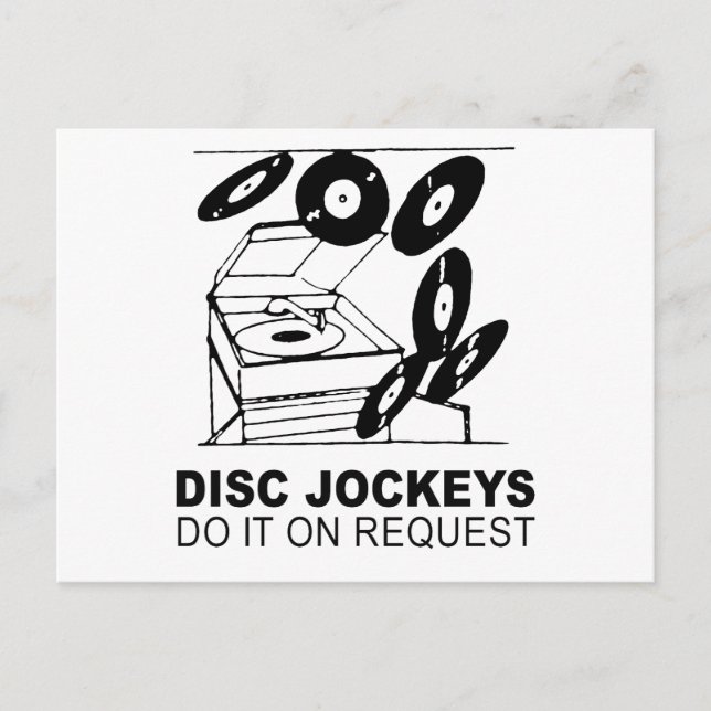 Carte Postale les jockeys de disque le font sur demande (Devant)