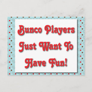 Carte Postale Les Joueurs De Bunco Veulent Juste S'Amuser !