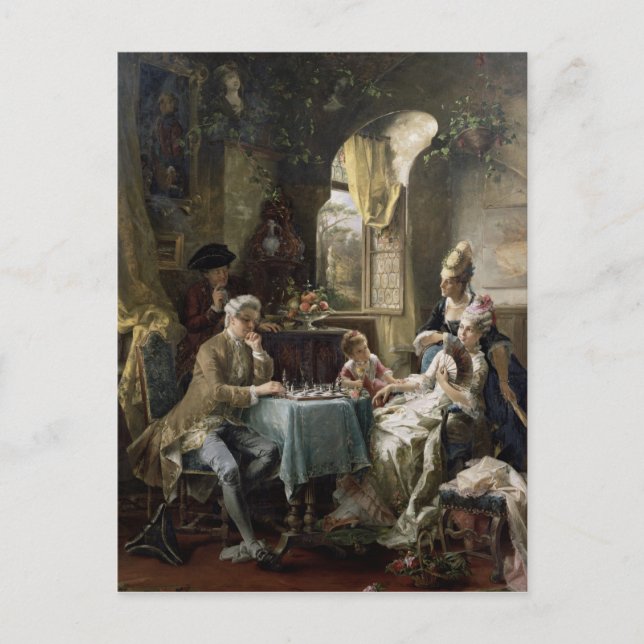 Carte Postale Les joueurs d'échecs, 1887 2 (Devant)