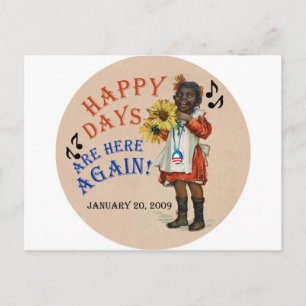 Carte Postale Les Jours heureux d'Obama en Amérique noire sont d