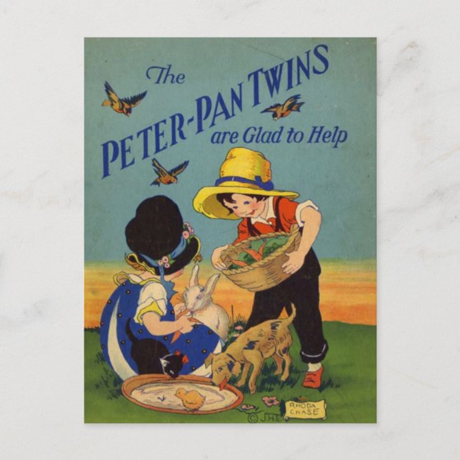Carte Postale Les jumeaux sont heureux d'aider (Devant)