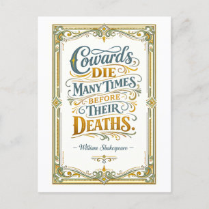 Carte Postale « Les lâches meurent plusieurs fois » Shakespeare