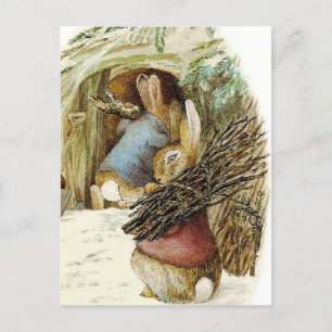 Carte Postale Les lapins se préparent pour l'hiver par Beatrix P