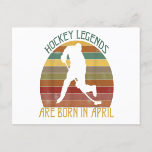 Carte Postale Les légendes de hockey sur glace naissent en avril