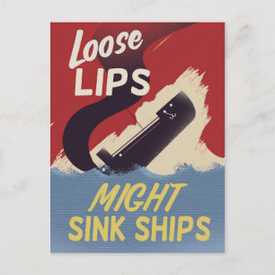 Carte Postale Les lèvres lâches pourraient couler des navires
