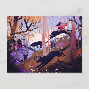 Carte Postale Les loups dans la forêt