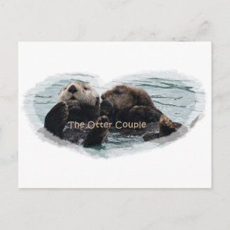 Carte Postale Les loutres de mer au coeur