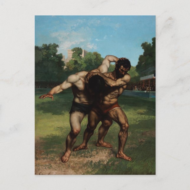 Carte Postale Les lutteurs par Gustave Courbet 1862 (Devant)
