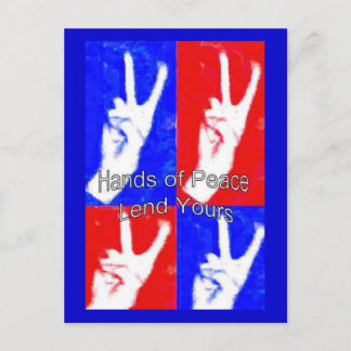 Carte Postale Les mains de la paix - Prêtez vos