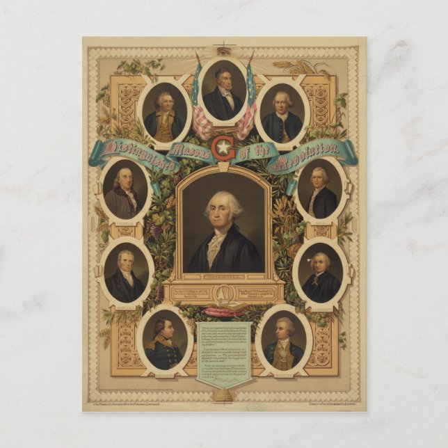 Carte Postale Les maîtres distingués de la révolution américaine (Devant)