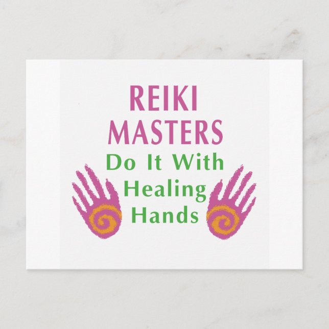 Carte Postale Les maîtres Reiki le font avec les mains de guéris (Devant)