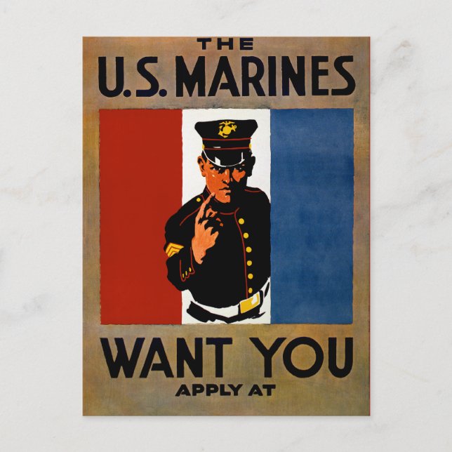 Carte Postale Les Marines vous veulent (Devant)