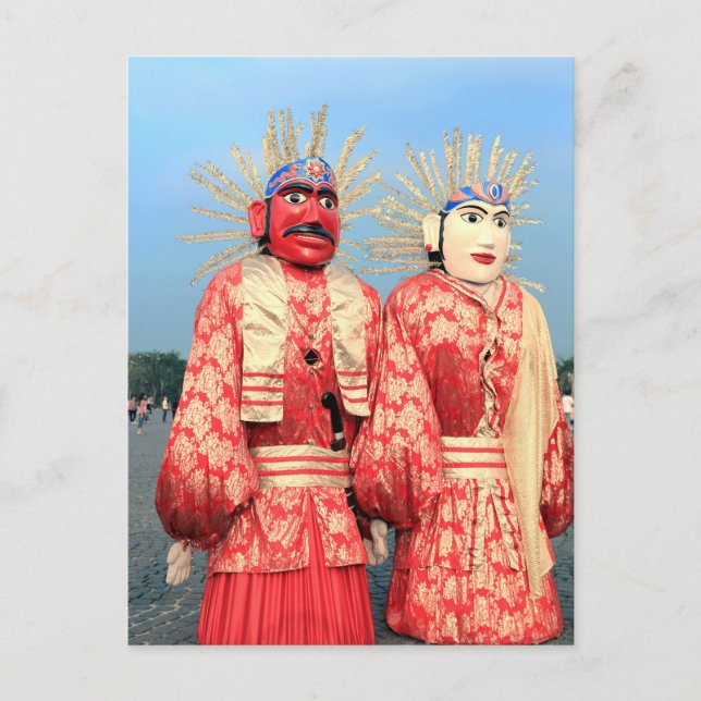 Carte Postale Les marionnettes Ondel Jakarta (Devant)