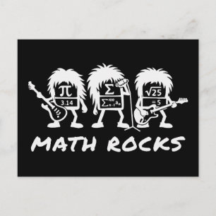 Carte Postale Les maths, c'est rock, humour universitaire