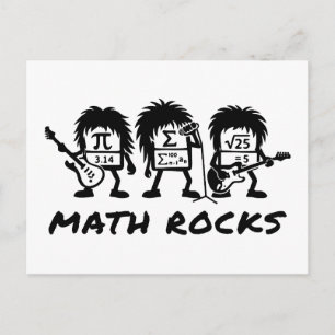 Carte Postale Les maths, c'est rock, humour universitaire