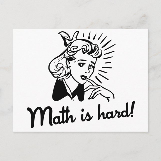 Carte Postale Les maths sont dures (Devant)