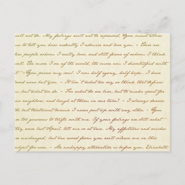 Carte Postale Les meilleures citations de Jane Austen (Devant)