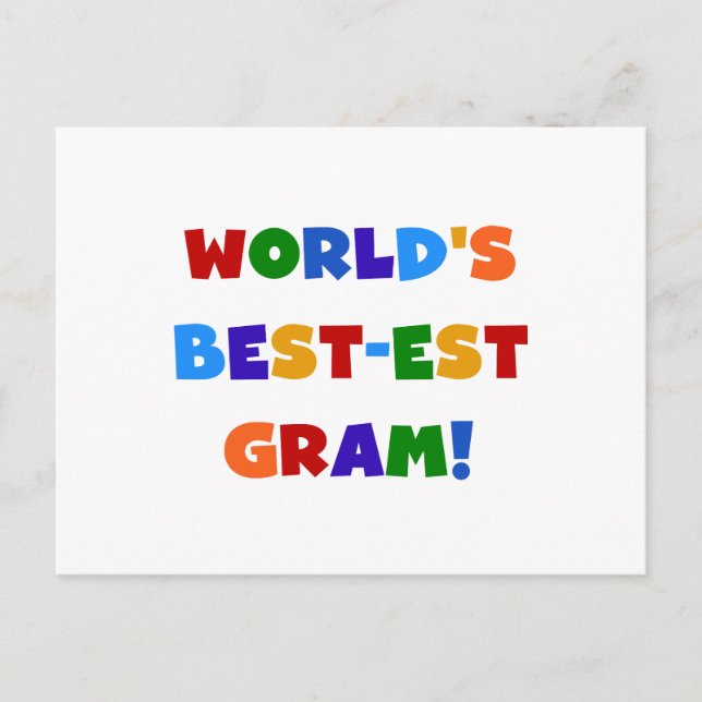 Carte Postale Les meilleurs cadeaux de couleurs vives Gram au mo (Devant)