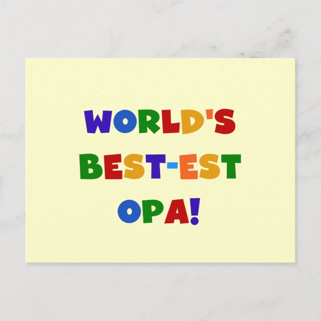 Carte Postale Les meilleurs cadeaux Opa Bright Colors du monde (Devant)