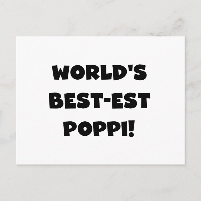 Carte Postale Les meilleurs cadeaux Poppi Black Text du monde (Devant)