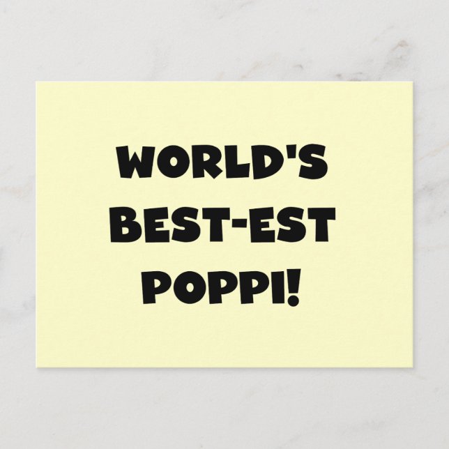 Carte Postale Les meilleurs cadeaux Poppi Black Text du monde (Devant)