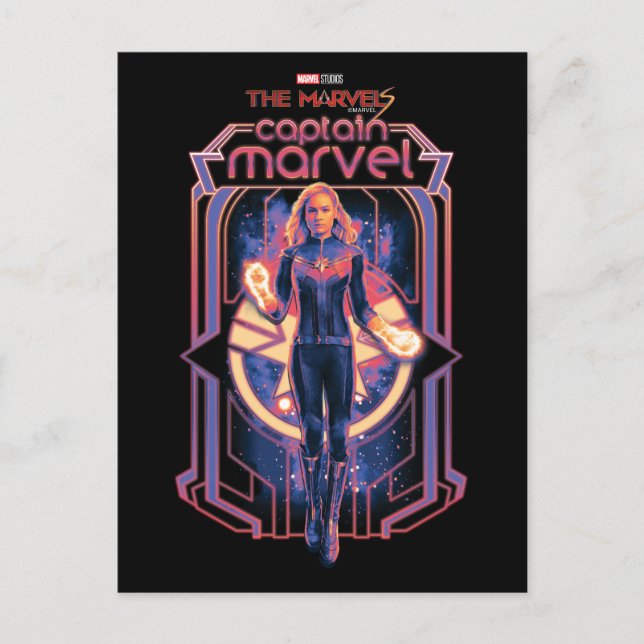 Carte Postale Les merveilles Capitaine Marvel Caractère Graphiqu (Devant)
