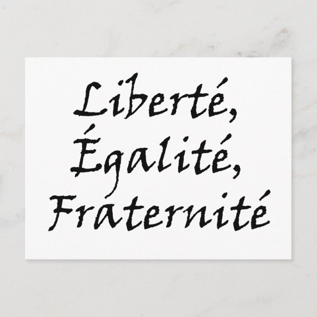 Carte Postale Les Misérables Love : Liberté, Égalité, Fraternité (Devant)
