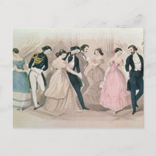 Carte Postale Les modes Polka, du livre de la Dame de Godey (Devant)