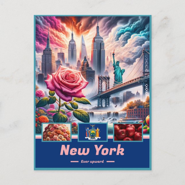 Carte Postale Les monuments et légendes de New York Essence (Devant)