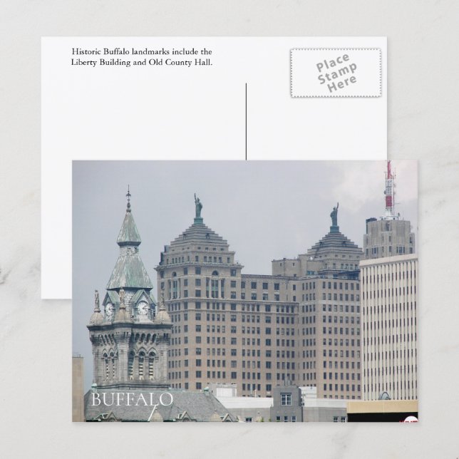 Carte Postale Les monuments historiques de Buffalo, New York (Devant / Derrière)