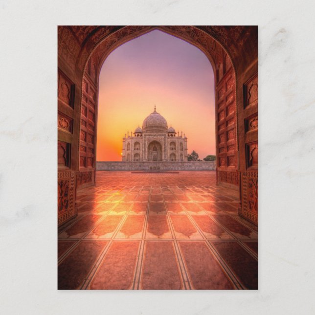 Carte Postale Les monuments | Taj Mahal, Inde au coucher du sole (Devant)
