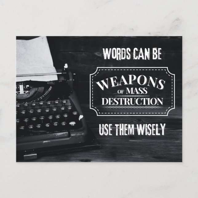 Carte Postale Les mots peuvent être des armes de destruction mas (Devant)