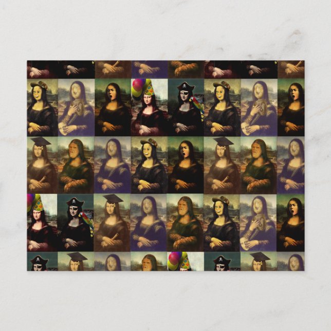 Carte Postale Les multiples visages de Mona Lisa (Devant)