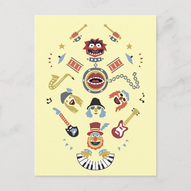 Carte Postale Les Muppets Electric Mayhem Iconique Forme Graphiq (Devant)
