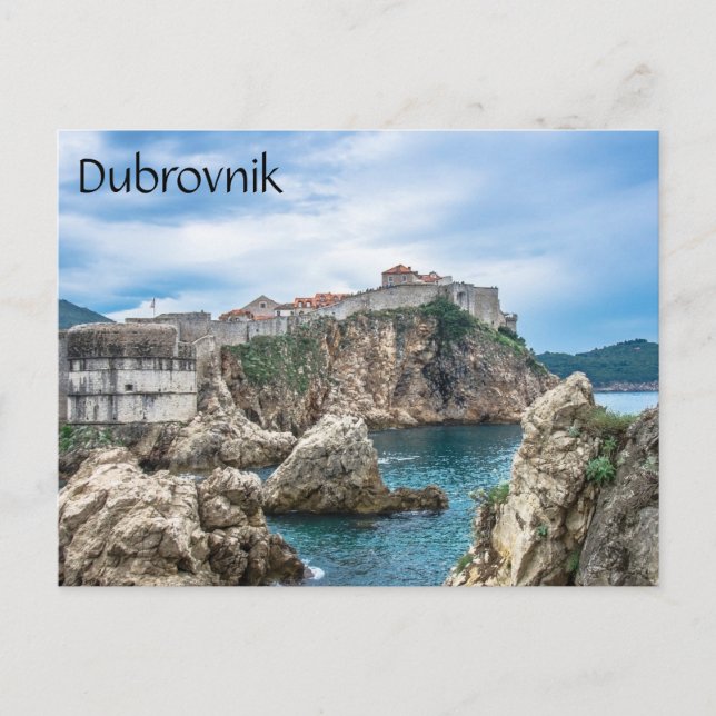 Carte Postale Les murs de Dubrovnik vue mer (Devant)