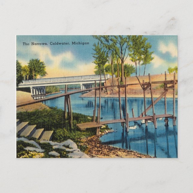 Carte Postale Les Narrows, Coldwater, Michigan (Devant)