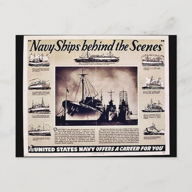 Carte Postale Les Navires De La Marine Derrière Les Scènes (Devant)