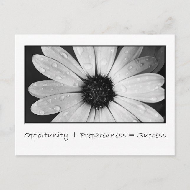 Carte Postale Les opportunités et la préparation mènent au succè (Devant)