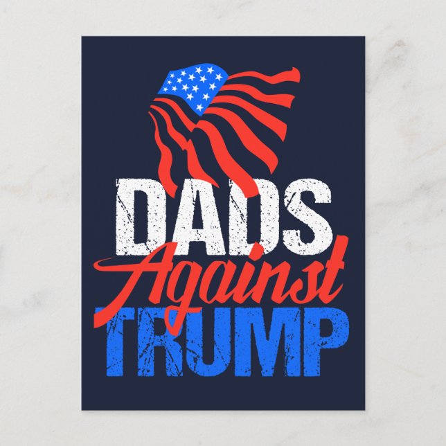 Carte Postale Les papas contre Trump élection 2024 bleu (Devant)