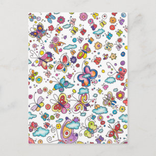 Carte Postale Les papillons dans les nuages