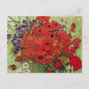 Carte Postale Les pavots rouges et les marguerites de Vincent va