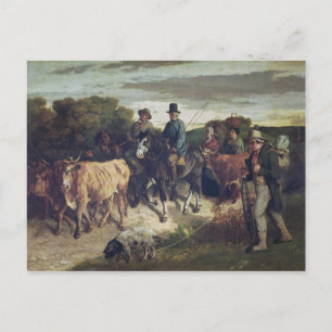 Carte Postale Les paysans de Flagey de retour de la Foire